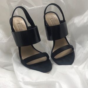 BCBG Max Azaria Black satin “jash” heel